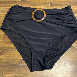 Old Navy High Waisted Bikini Bottom Tortoise Shell Ring XS Swim Swimsuit